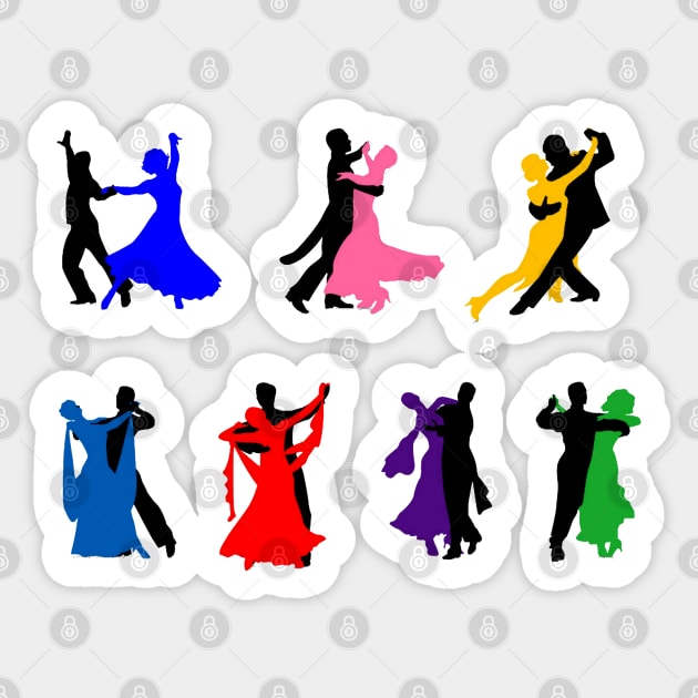 Ballroom Dancers Sticker by doniainart